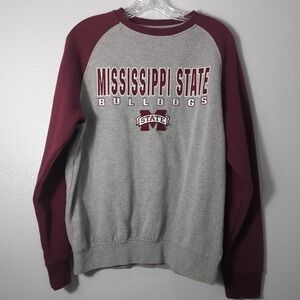 Colosseum Mens Size Medium Gray & Maroon MS State Bulldogs‎ Sweatshirt 259